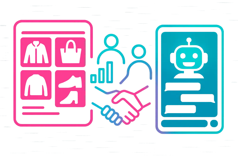 Chatbot inteligente ayudando a un cliente en una tienda en línea